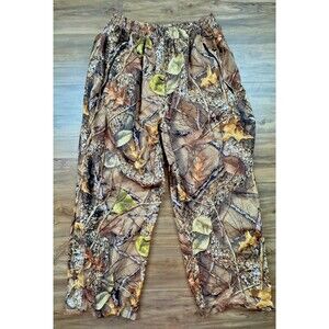 Burly Woodland Camo Zip Ankle Drawstring Waist Hunting Pants Men’s 3XL